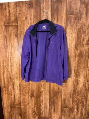 Ac - tiv - ology Women’s Purple Zip-Front Utility Jacket with Stud Detail